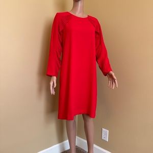 Alfani Chinese Red Long Sleeve Dress, Size 8
